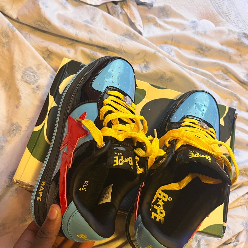Bape Kids' Sneakers in Blue, Red, and Yellow